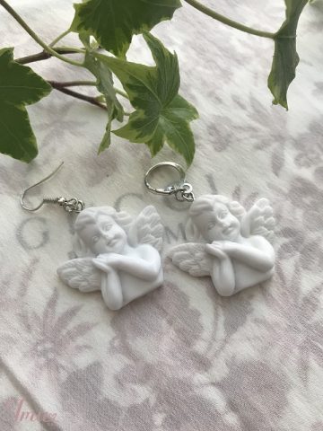 imusau.lt | parduodama rankų darbo auskarai // white angel earrings